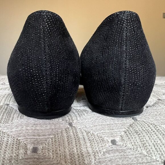 Stuart Weitzman Black Patent Leather Pointed Cap Toe D'Orsay Flat Shoes Women 6 - Picture 11 of 16